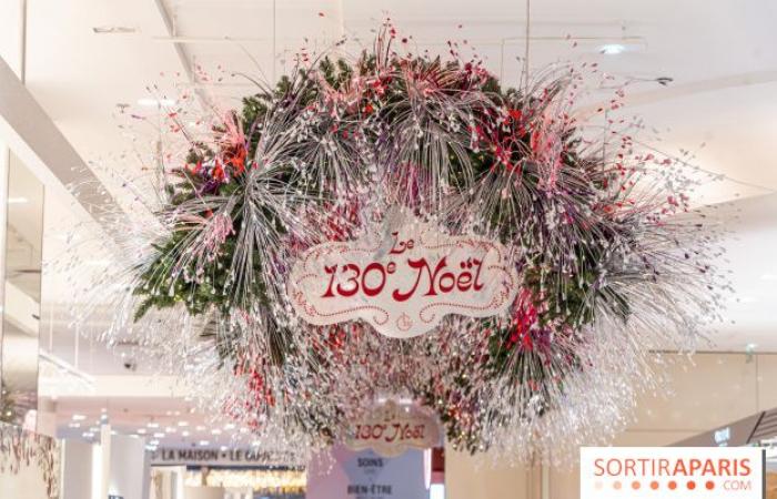 Inauguration des vitrines et du sapin de Noël aux Galeries Lafayette 2024 avec Vianney en vitrine