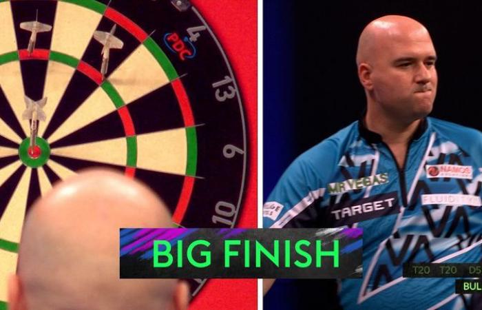 Grand Chelem de fléchettes 2024 : Cameron Menzies surprend James Wade pour atteindre les quarts de finale alors que Rob Cross éblouit en double