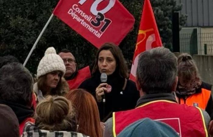 Sophie Binet, secrétaire générale de la CGT, soutient les agents du Département de Haute-Garonne