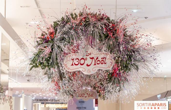 Inauguration des vitrines et du sapin de Noël aux Galeries Lafayette 2024 avec Vianney en vitrine