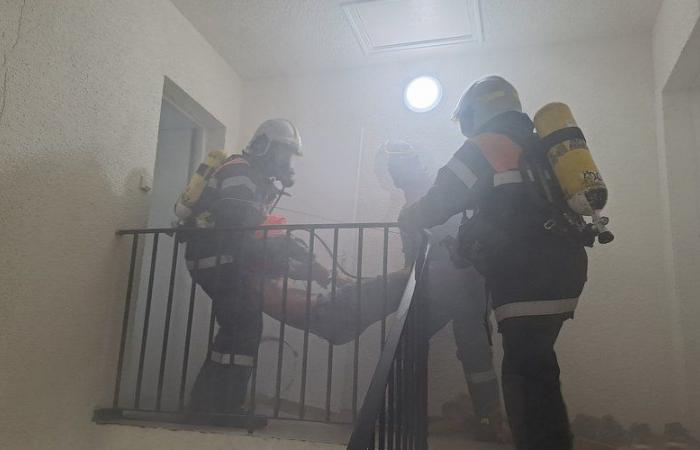 les pompiers ont effectué un exercice à l’intérieur des locaux de la gendarmerie de Castelnaudary