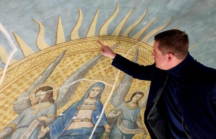 l’église de Villedieu retrouve sa fresque dans la voûte de l’abside