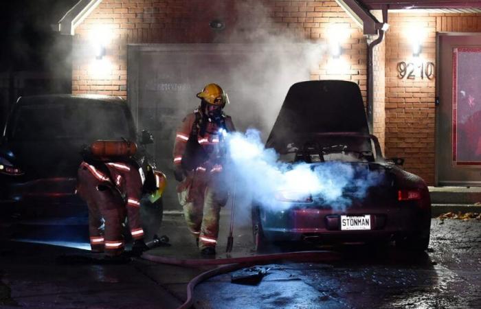 une Porsche réduite à un tas de ferraille par un incendie criminel