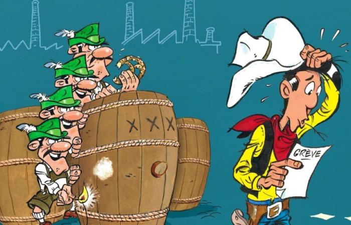 Lucky Luke face à la grève du houblon, tout va bien