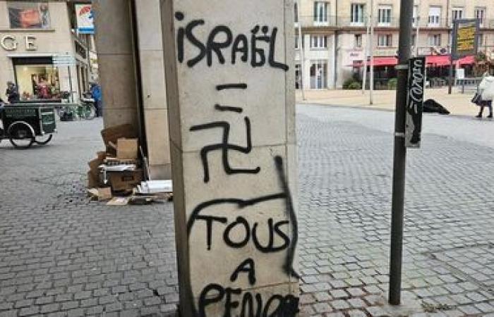 un homme arrêté à Amiens après une croix gammée et des tags anti-israéliens