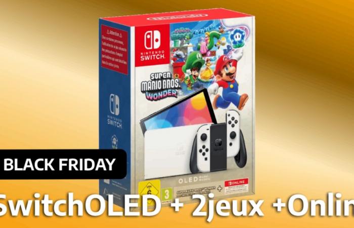 La Nintendo Switch OLED est au prix du Black Friday avec 2 jeux et un abonnement de 12 mois au Nintendo Switch Online !