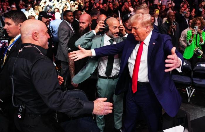 Trump et Joe Rogan partagent un câlin de victoire à l’UFC 309 au Madison Square Garden