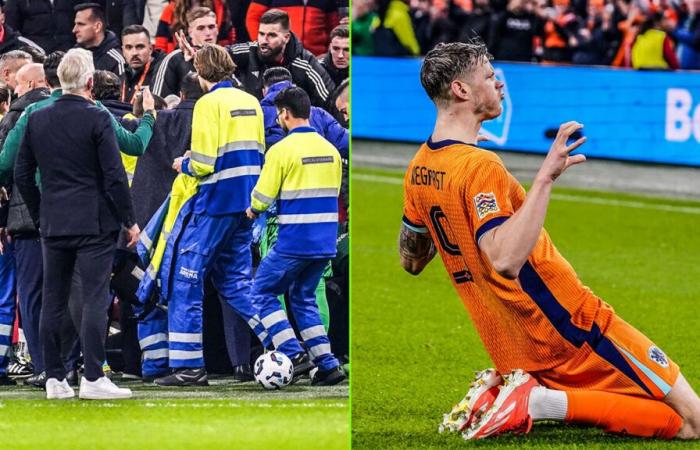 Les Pays-Bas célèbrent une grande victoire après un moment effrayant avec l’assistant hongrois et se portent bien vers le tour final