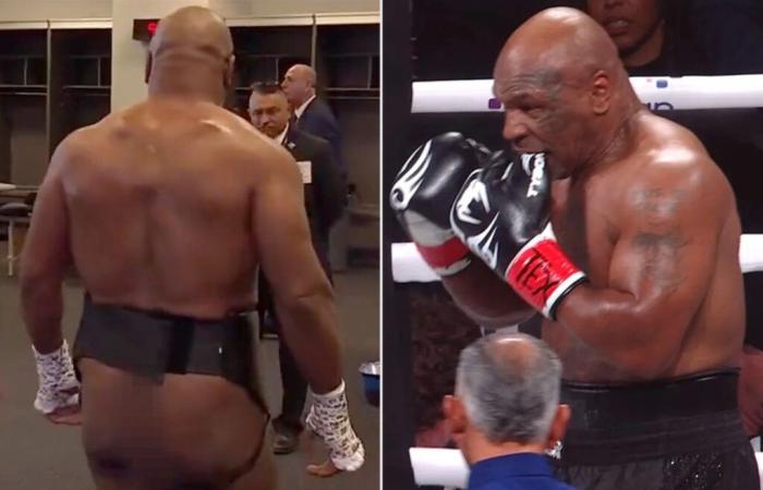 Les fesses de Mike Tyson montrées dans le combat de Jake Paul et pourquoi il a mordu son gant