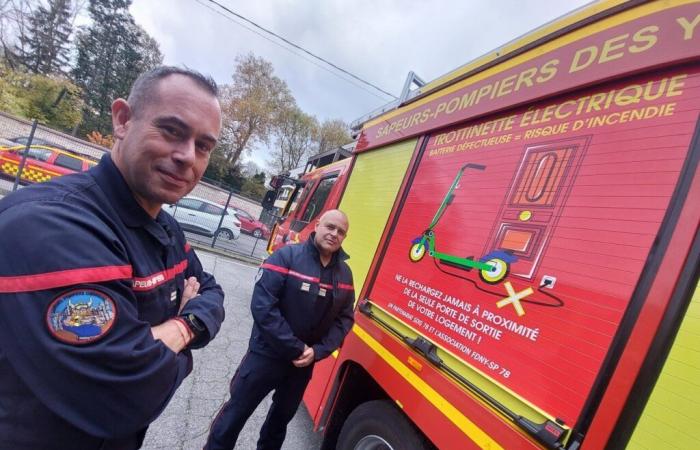 Les pompiers des Yvelines affichent le danger sur leurs fourgons