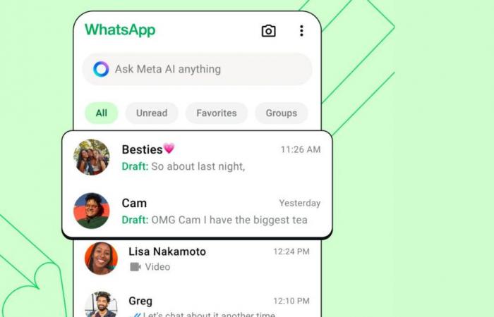 WhatsApp propose désormais d’enregistrer vos messages en brouillon