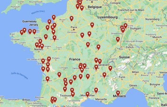 la carte des actions paysannes prévues lundi