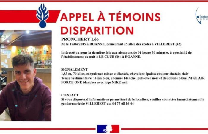 La gendarmerie lance un appel à témoins pour une disparition à Roanne