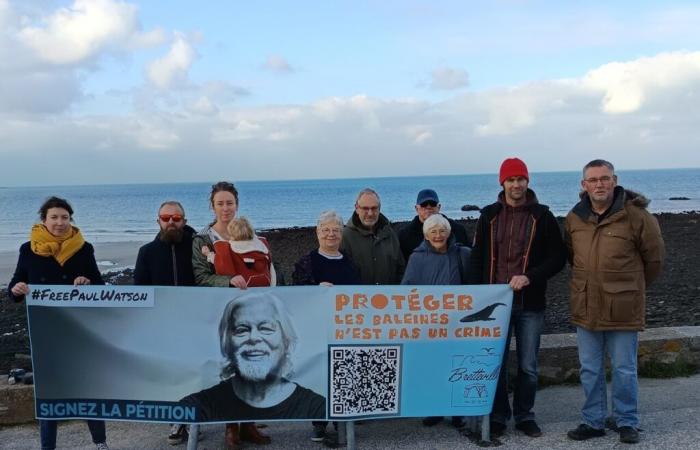 Dans le Cotentin, une banderole pour Paul Watson