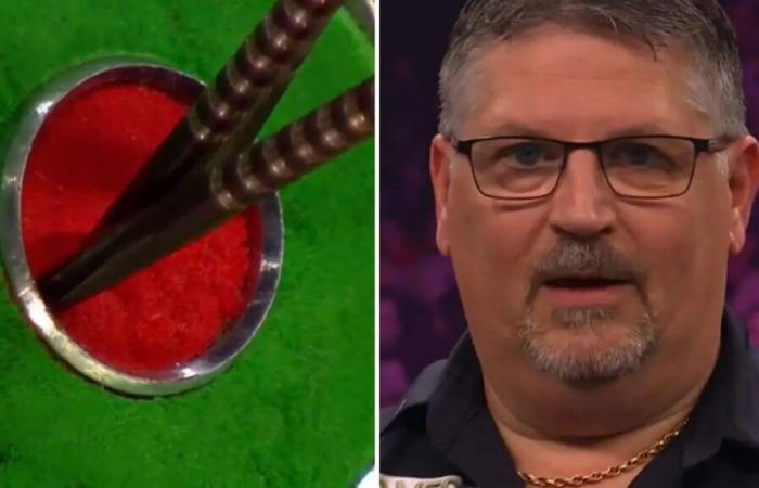 Moment étonnant, la star des fléchettes Gary Anderson frappe une triple cible contre Luke Littler… tout en essayant de MANQUER