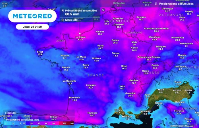 avant l’arrivée du froid et de la neige, de fortes pluies sont prévues dans les prochaines heures en France