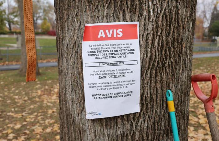 Démantèlement imminent d’une partie du campement de la rue Notre-Dame