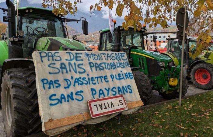 des bâches et un premier rassemblement d’agriculteurs en Savoie et en Haute-Savoie ce lundi