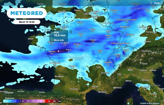 Demain, un front froid traversera la France, avec des cumuls pouvant atteindre 50 l/m². Quelles zones concernées ?