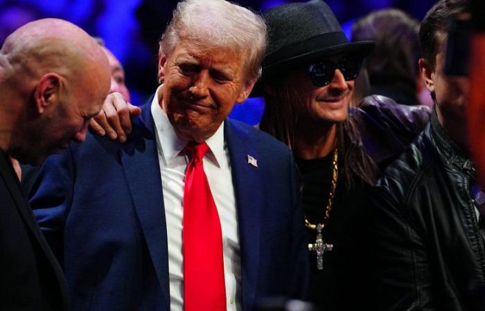 Donald Trump arrive en rockstar aux côtés d’Elon Musk à la soirée UFC 309 MMA