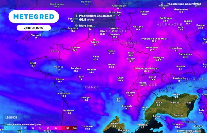 Demain, un front froid traversera la France, avec des cumuls pouvant atteindre 50 l/m². Quelles zones concernées ?