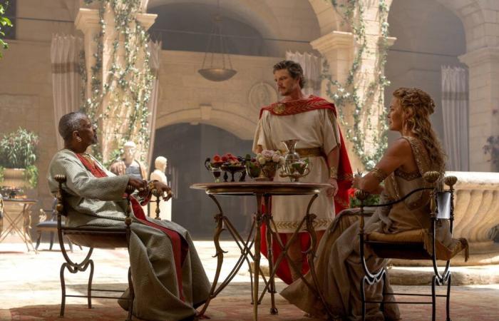 Denzel Washington brille dans la reprise de “Gladiator II” de Ridley Scott