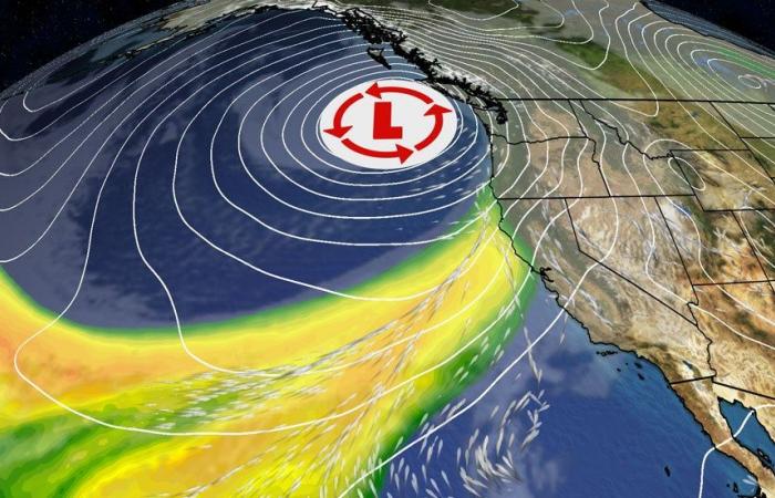 Le « cyclone à la bombe » du Pacifique inaugure une forte rivière atmosphérique vers l’ouest