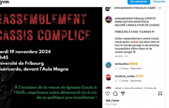 En raison d’un appel à manifester, Ignazio Cassis doit annuler sa visite à l’Université de Fribourg