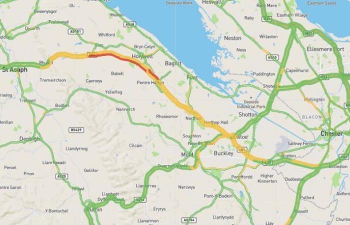 Conditions de conduite « horribles » signalées sur l’A55 dans le Flintshire au milieu de fortes chutes de neige