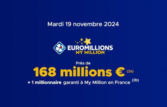 le tirage de ce mardi 19 novembre 2024, 168 millions d’euros en jeu