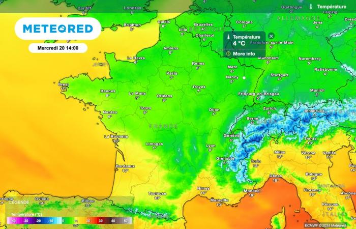 baisse spectaculaire des températures en France dans les prochaines heures et arrivée de la neige !