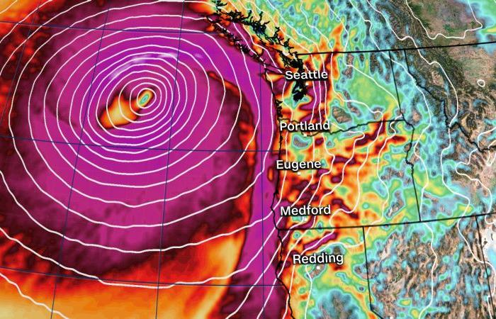 Un cyclone à la bombe et une rivière atmosphérique se combineront pour avoir des effets dangereux sur la côte ouest.