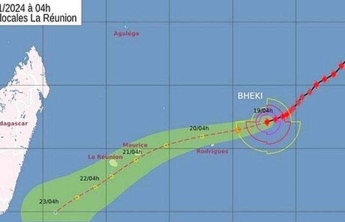 Le cyclone tropical n°3 Bheki était localisé à 04h29 à 1 295 km de La Réunion