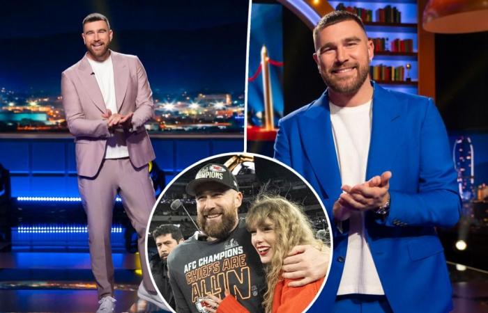 Travis Kelce plaisante sur le fait d’avoir des enfants pour « devenir brillant » au milieu de la romance avec Taylor Swift