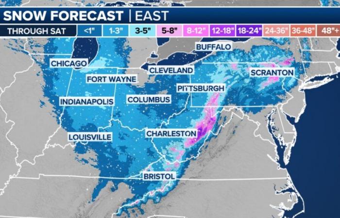 La tempête hivernale, la neige et le vent menacent le voyage de Thanksgiving à New York et dans le New Jersey