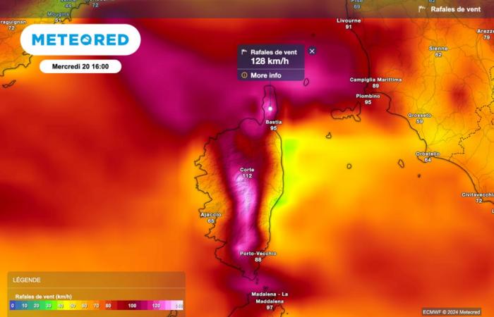 violente tempête en Corse avec des rafales à près de 200 km/h ! Météo-France place la Corse en vigilance orange