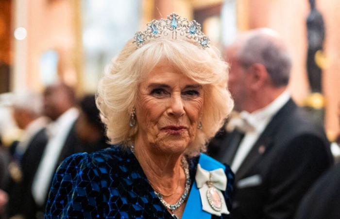 La reine Camilla porte le très rare diadème aigue-marine de la reine Elizabeth II en l’honneur du corps diplomatique