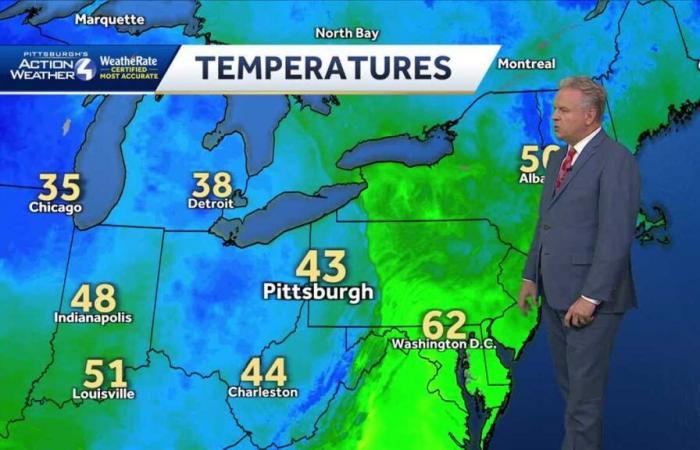 Mélange de neige et de pluie en direction de Pittsburgh