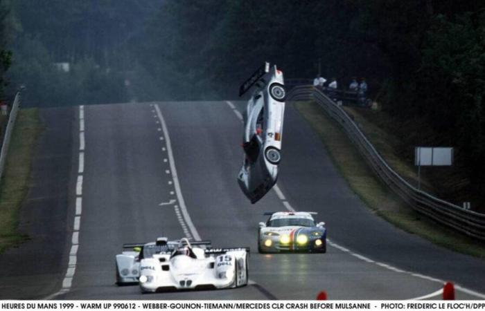 24 Heures du Mans. “En 1999, j’ai photographié la Mercedes de Webber volant dans les Mulsannes”