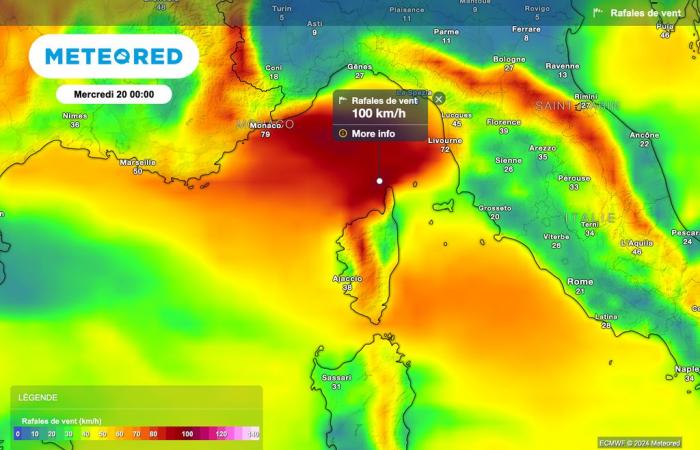 violente tempête en Corse avec des rafales à près de 200 km/h ! Météo-France place la Corse en vigilance orange