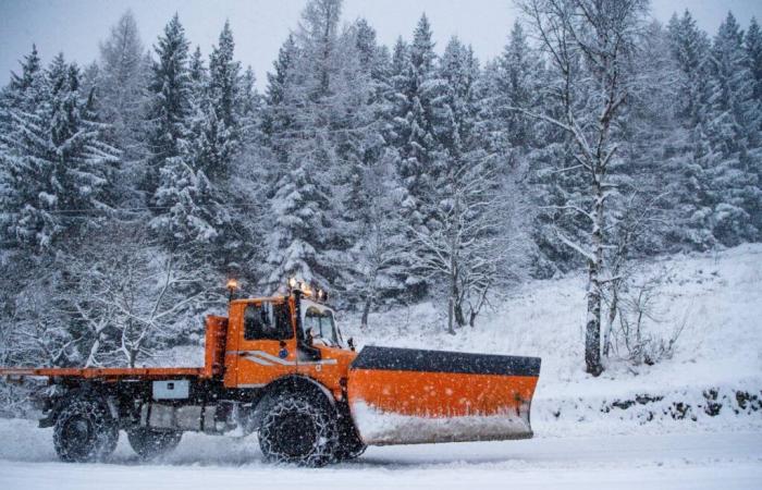 c’est ici que le mélange de vent, de froid et de neige va frapper