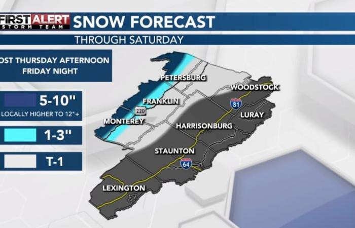 Les changements météorologiques dans la vallée de Shenandoah incluent de la neige et du vent à partir de jeudi