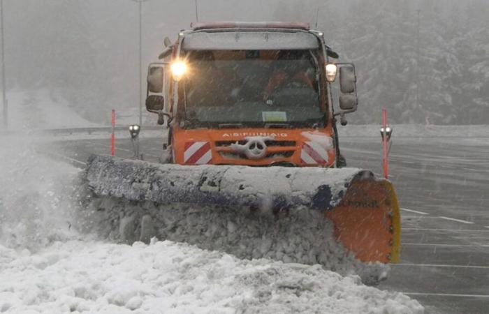 Chutes de neige et froid intense en route