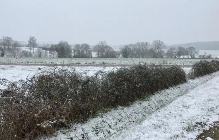 des cumuls de neige de « 5 à 10 centimètres » dans le département de la Mayenne