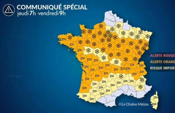 neige en plaine et vents violents