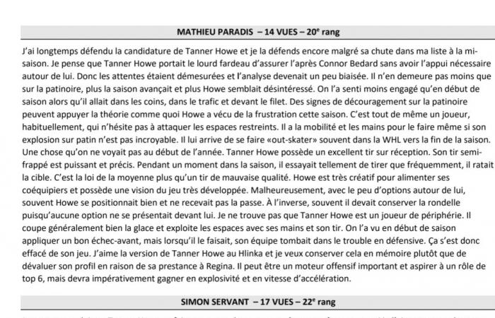 on peut s’attendre à une explosion de la part de Tanner Howe !