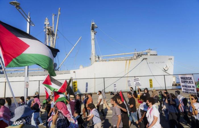 sur la route des porte-conteneurs, opposition à la livraison d’armes à Israël