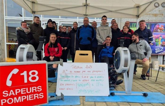 Ces pompiers de la Manche ont ramé 2 heures et reverseront près de 3 000 € au Téléthon