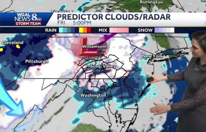 Projections de neige heure par heure pour le centre-sud de l’AP