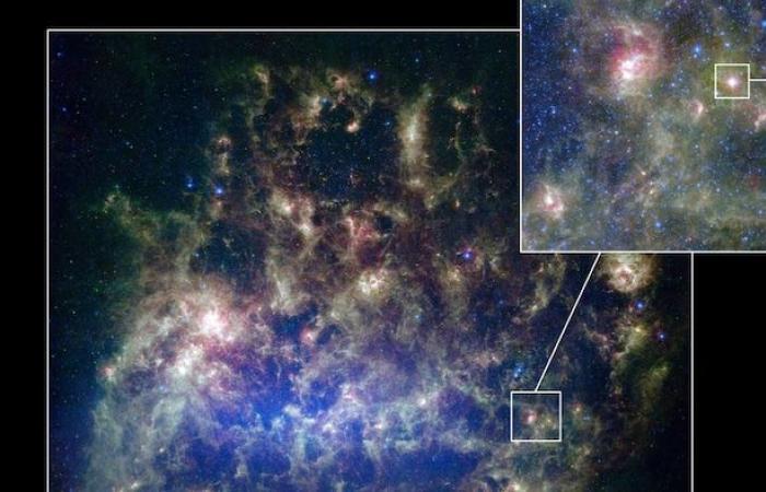 Gros plan d’une étoile en dehors de notre galaxie